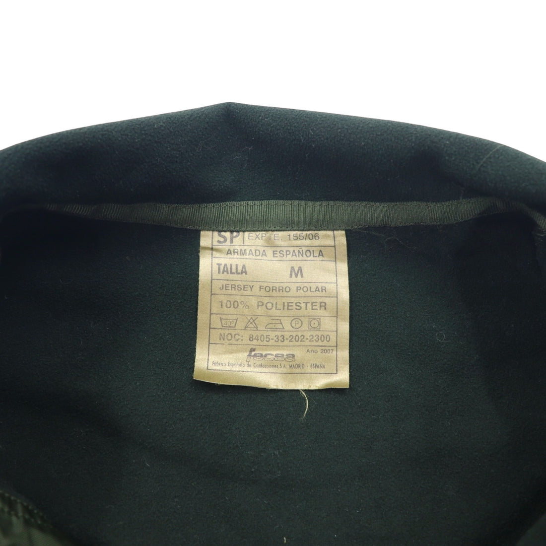 Spanish Navy ARMADA ESPANOLA Military Fleece Jacket M Khaki Polyester 8405-33-202-2300