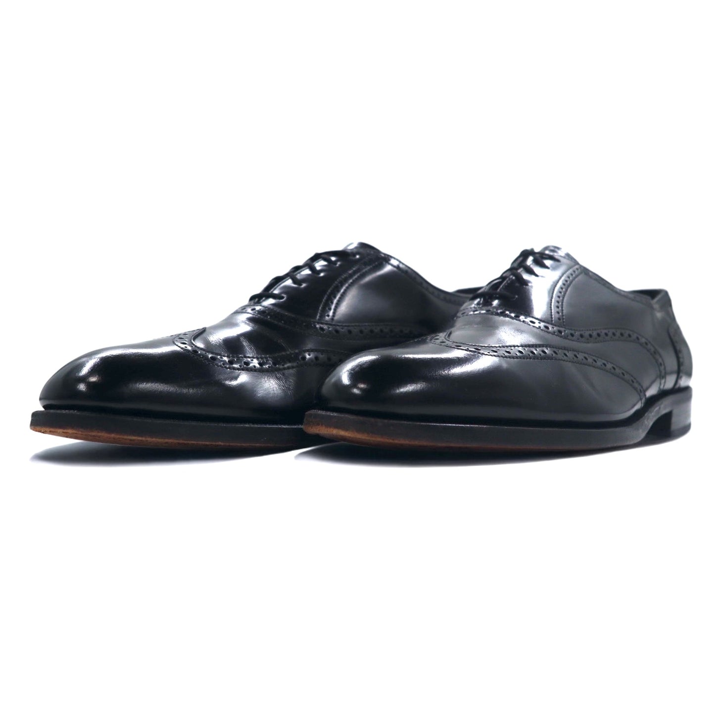 FLORSHEIM 80年代 ウイングチップ メダリオン ドレスシューズ 28cm ブラック レザー 20364