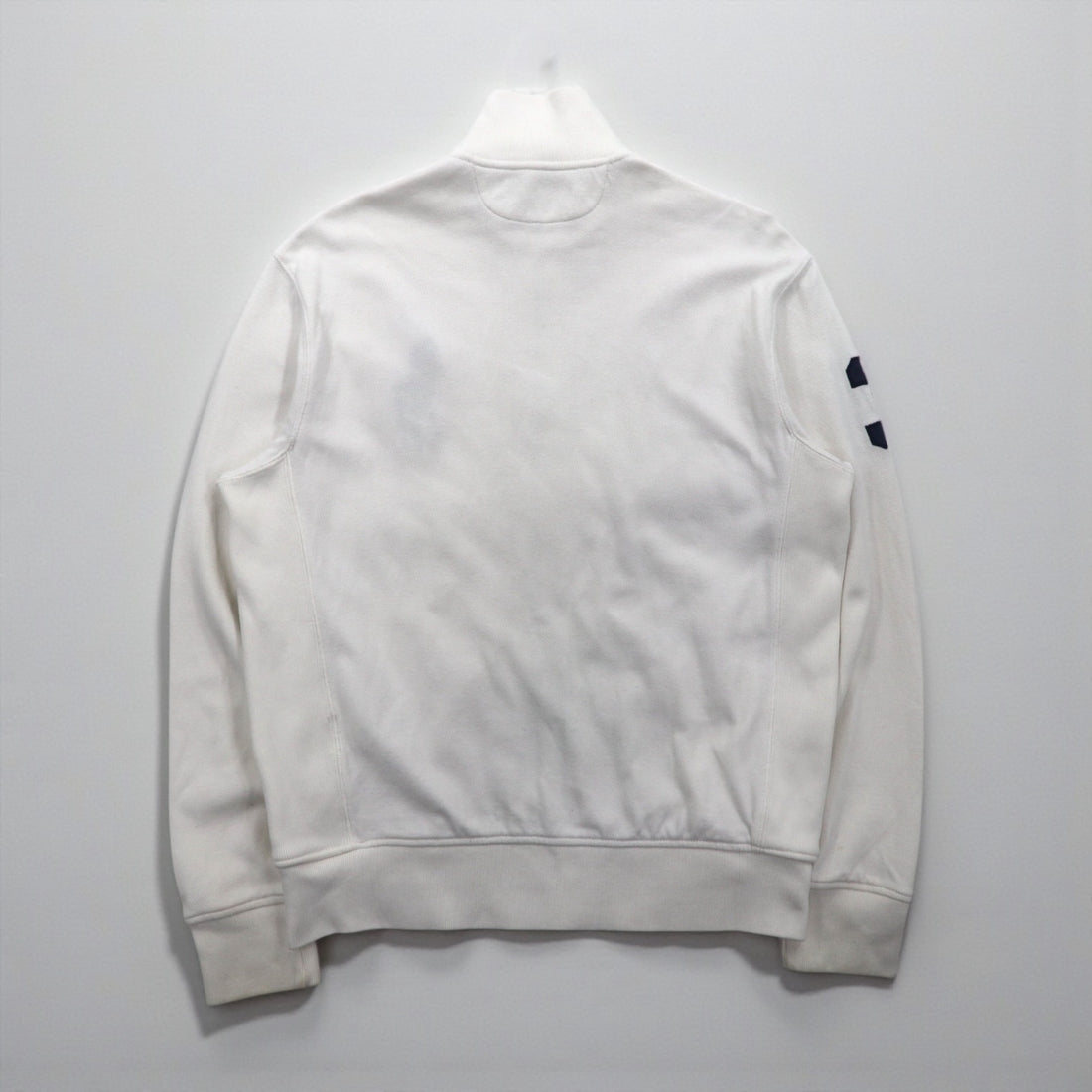 Polo Ralph Lauren 90s Big Pony Embroidery Reverse Weave Track Jacket, Jersey, Medium, White, Pique