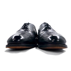 FLORSHEIM 80s Wingtip Medallion Dress Shoes 28cm Black Leather 20364