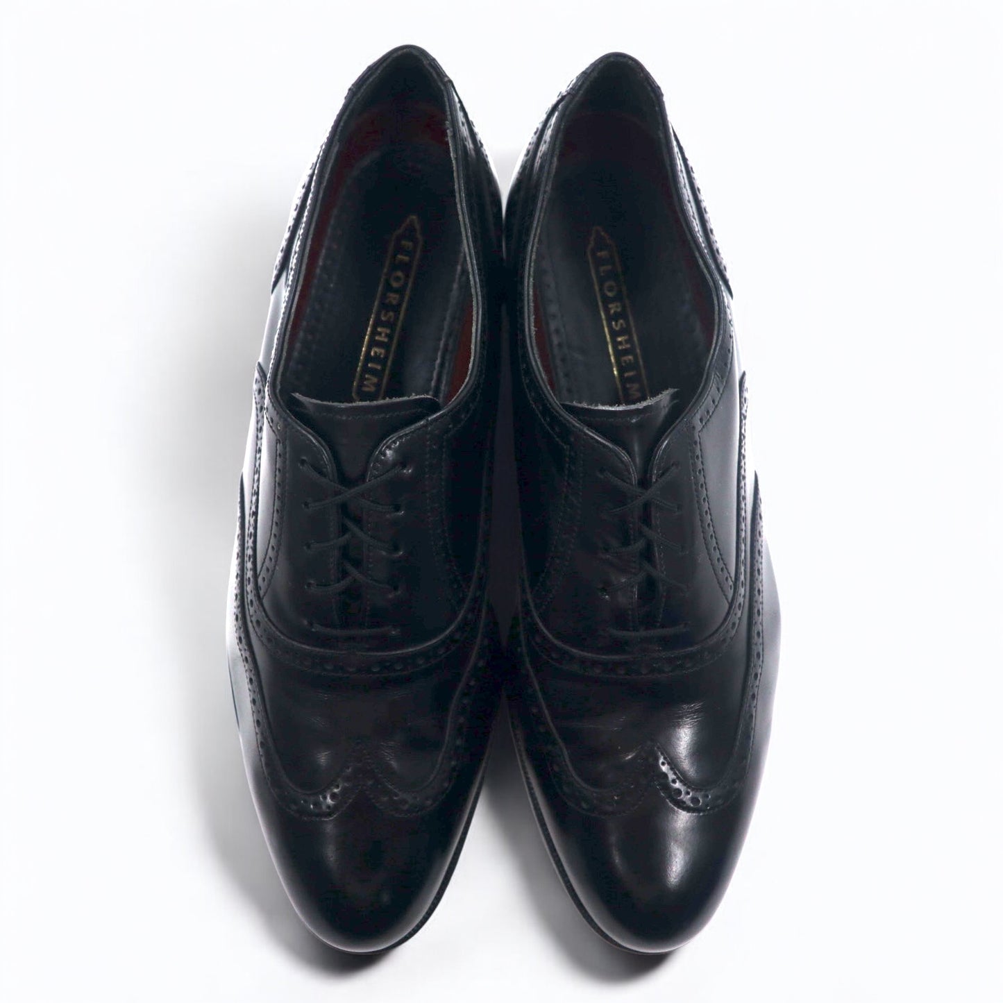 FLORSHEIM 80年代 ウイングチップ メダリオン ドレスシューズ 28cm ブラック レザー 20364