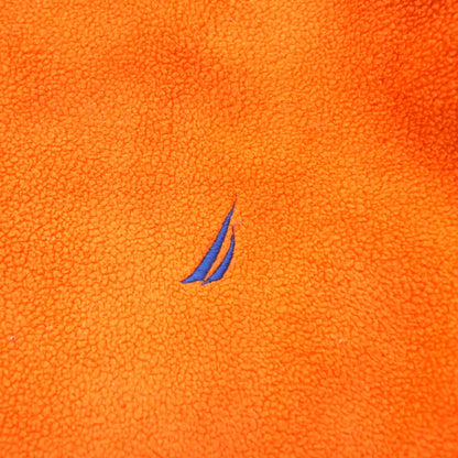 NAUTICA ハーフジップ フリースジャケット XL オレンジ ポリエステル ワンポイントロゴ