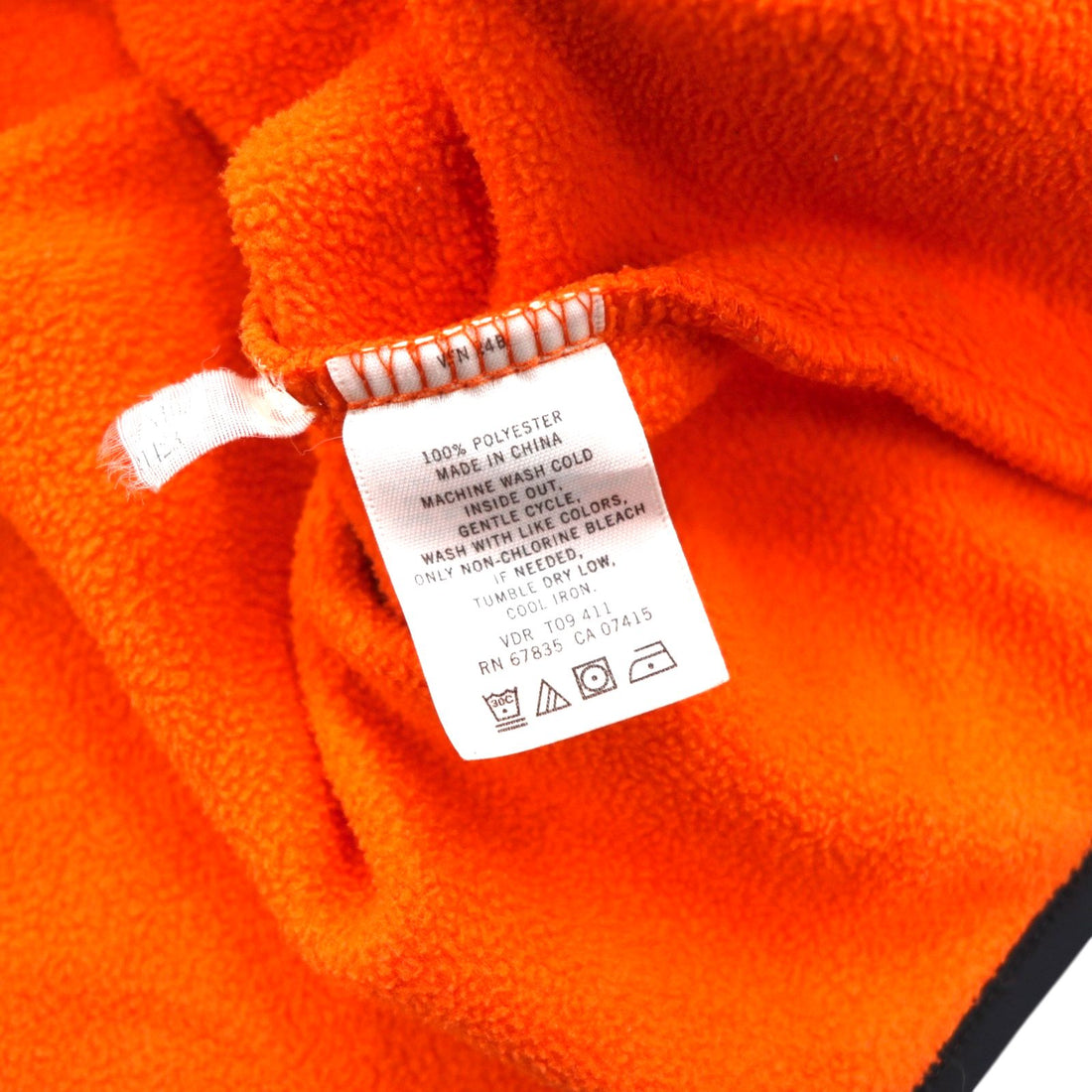NAUTICA Half Zip Fleece Jacket XL Orange Polyester One Point Logo