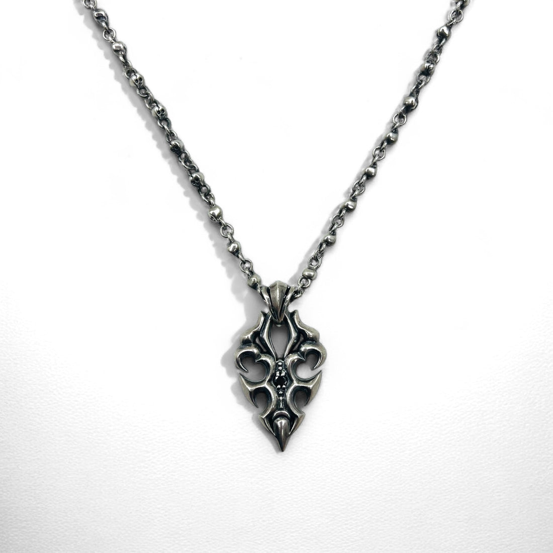 Vintage Skull Chain Necklace スカルチェーン ネックレス ペンダント シルバー STERLING 925 ゴシック ロック