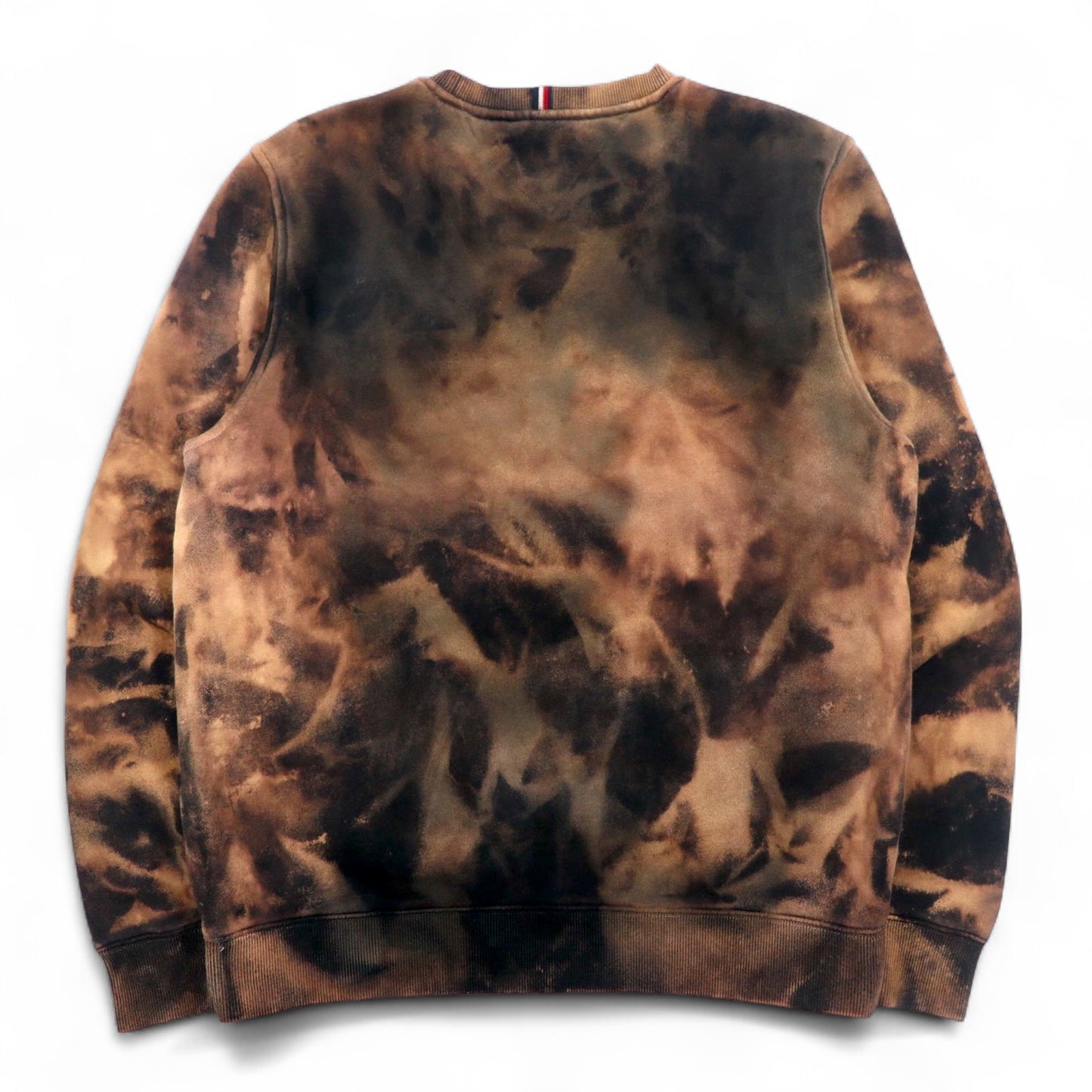 TOMMY HILFIGER タイダイ 前V スウェット M ブラック プリント フラッグロゴ