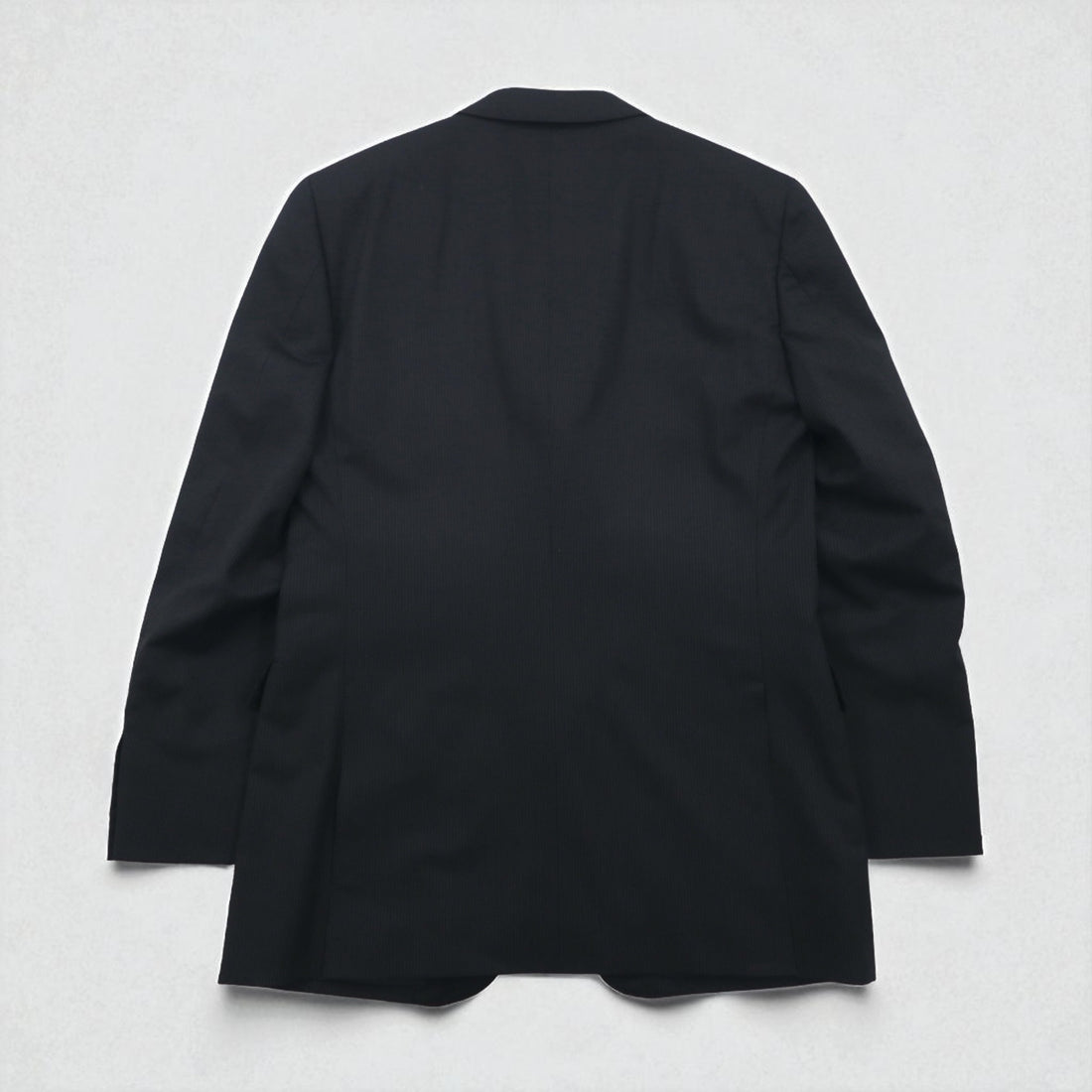 Burberry's Classics Vintage Super 100s 3B Suit Set, Size L, Black Wool with Shadow Stripe