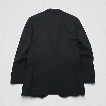 Burberry's Classics Vintage Super 100s 3B Suit Set, Size L, Black Wool with Shadow Stripe