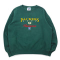 日本然リトテ-古着オンライン-Lee SPORT 90年代 USA製 NFL 刺繍 スウェット M グリーン コットン PACKERS パッカーズ NUTMEG-Lee SPORT 90's USA Made NFL Embroidery Sweatshirt M Green Cotton PACKERS Packers NUTMEG
