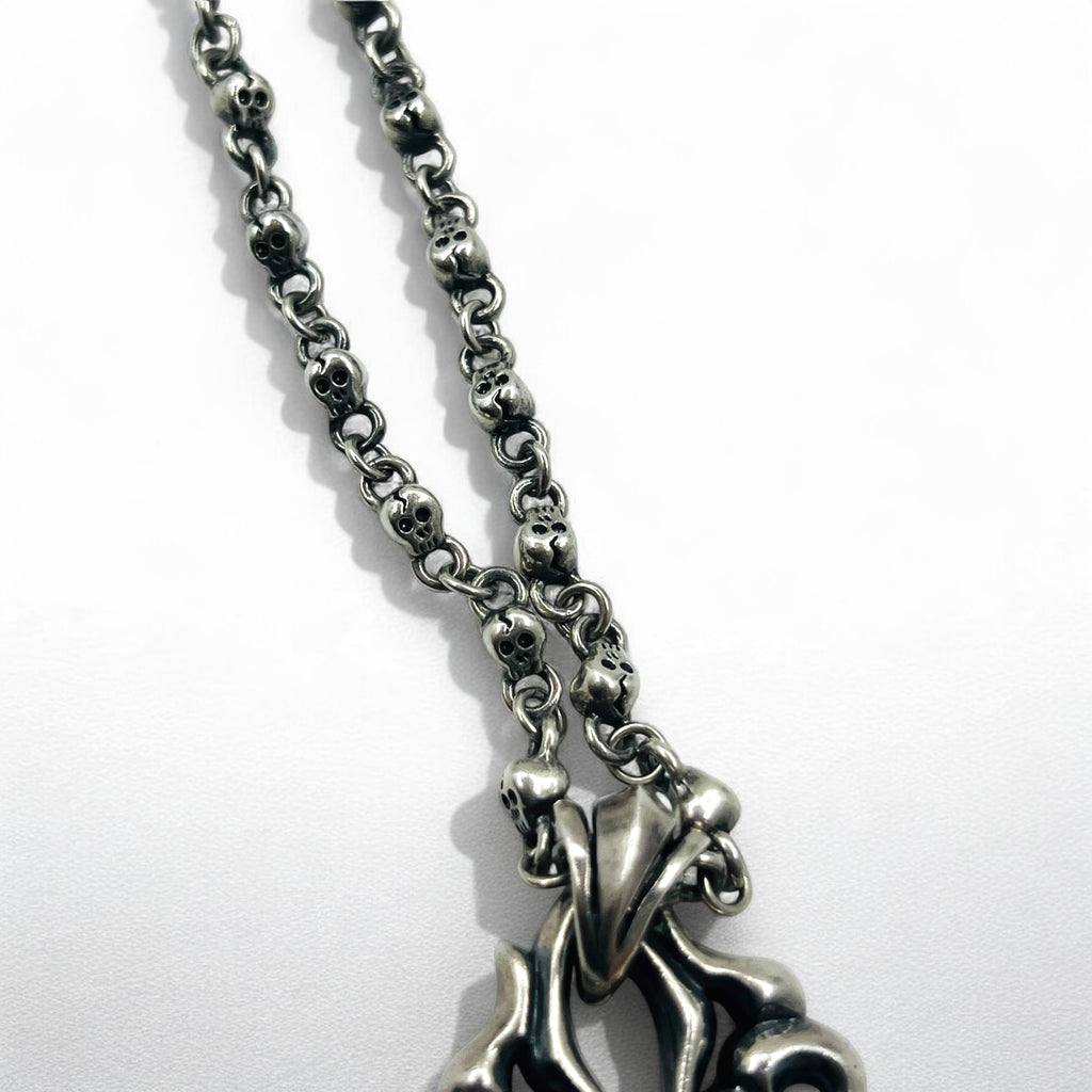Vintage Skull Chain Necklace スカルチェーン ネックレス ペンダント シルバー STERLING 925 ゴシック ロック