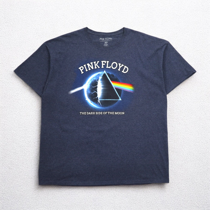 PINK FLOYD Pink Floyd Rock Band T-Shirt Band Tee 2XL Navy Madness The Dark Side of the Moon Made in El Salvador