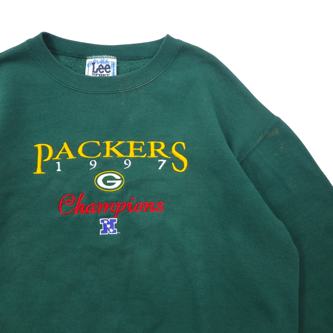 Lee SPORT 90s USA Made NFL Embroidered Sweatshirt M Green Cotton PACKERS NUTMEG