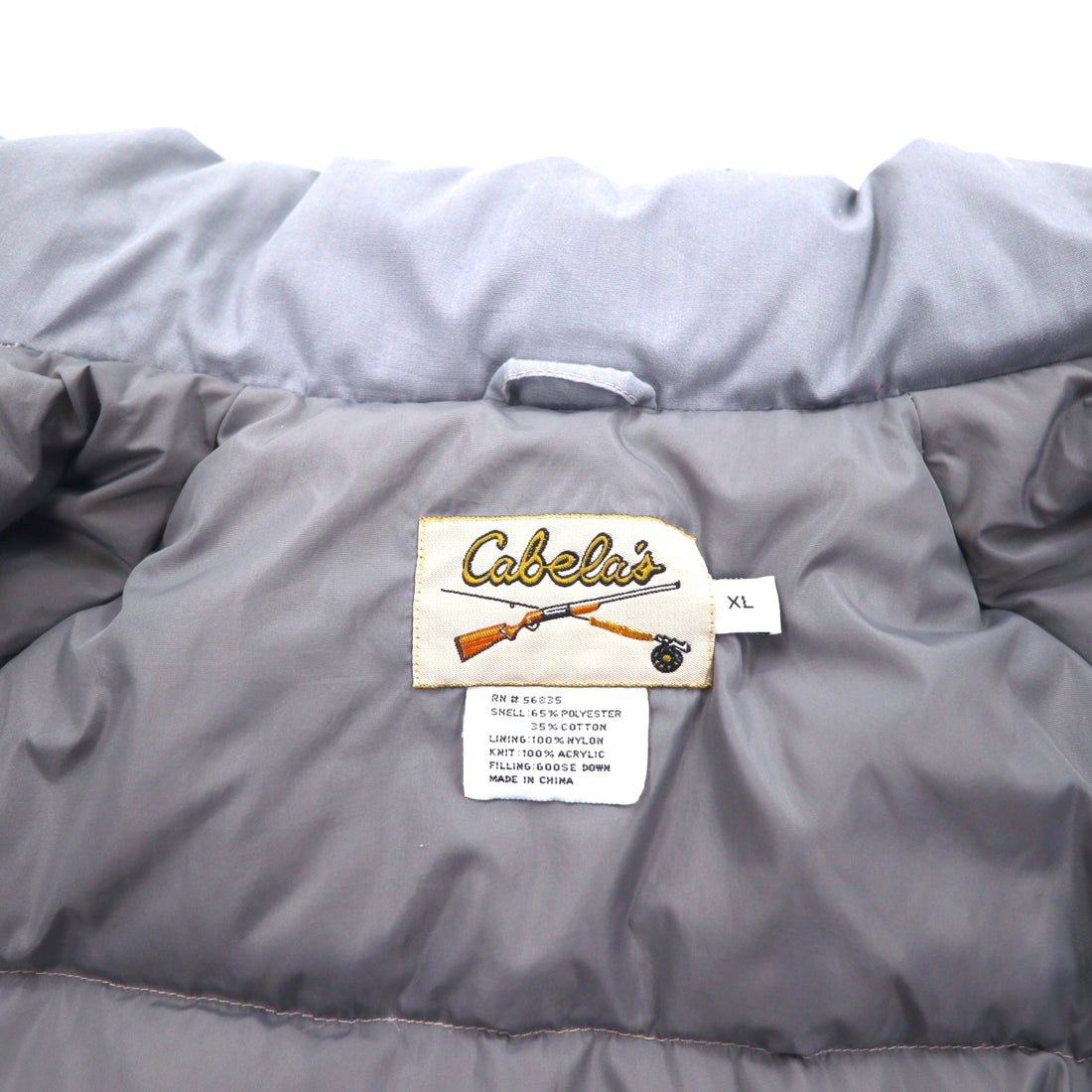 Cabela's 90s Detachable Hood 65/35 Cross Goose Down Jacket, XL, Grey, Drawcord