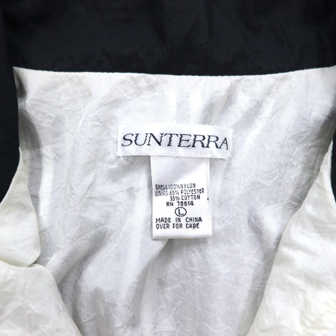 Vintage 80s Windbreaker Jacket SUNTERRA Nylon Jacket Jersey L White All-over Pattern