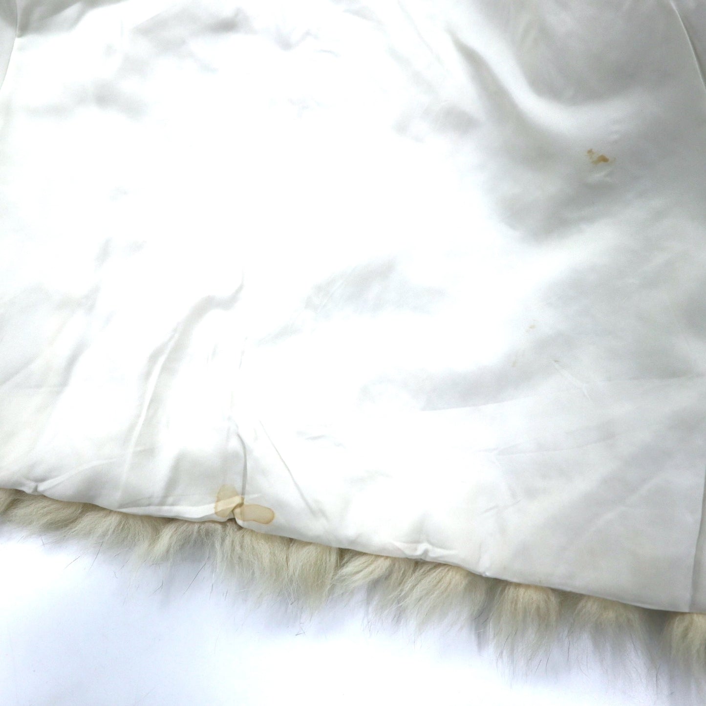 SAGA FOX フィンランド製 ブルーフォックス ファージャケット M ホワイト 毛皮