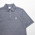 Brooks Brothers 346 ボーダー ポロシャツ M ホワイト ネイビー コットン ワンポイントロゴ刺繍