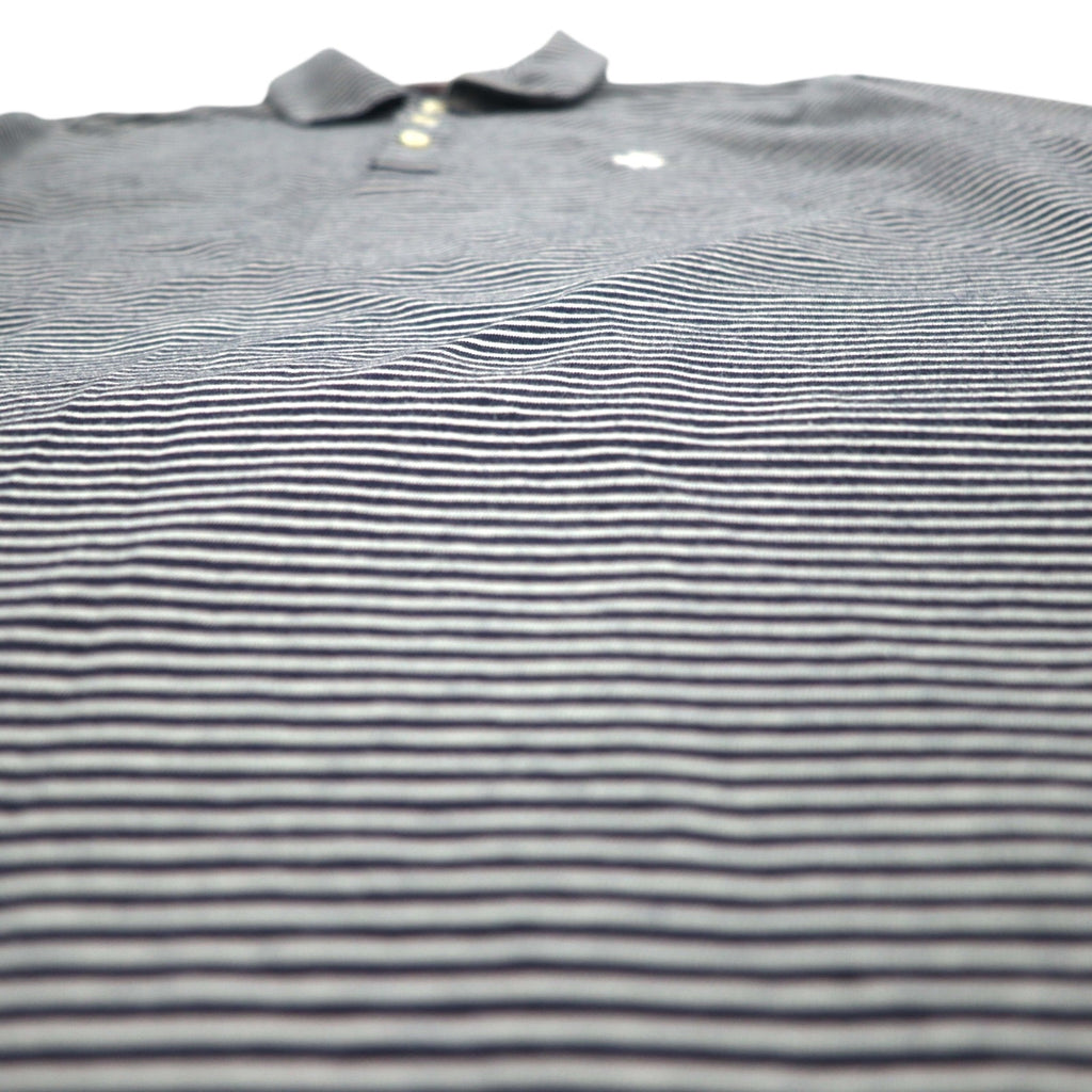 Brooks Brothers 346 ボーダー ポロシャツ M ホワイト ネイビー コットン ワンポイントロゴ刺繍