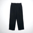 Vintage 80s ACTWU UNION MADE in USA Trousers 80年代 USA製 サイドライン 2タック ワイド スラックスパンツ L ブラック ウール サスペンダーボタン