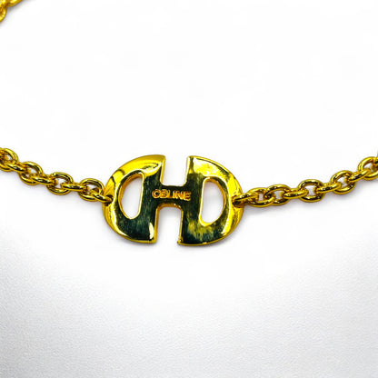 CELINE ヴィンテージ ホースビット チョーカー ネックレス ペンダント ゴールド イタリア製