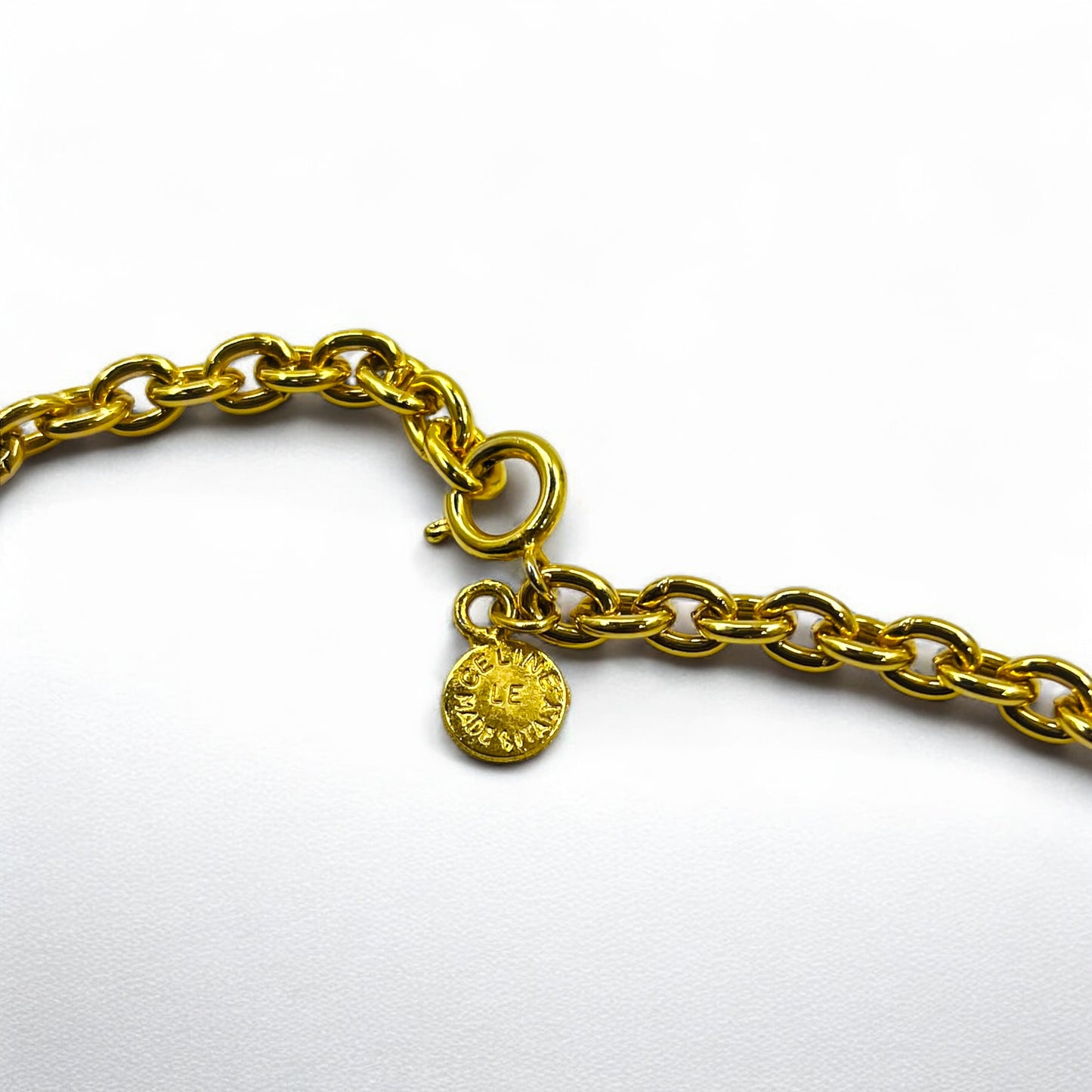 CELINE ヴィンテージ ホースビット チョーカー ネックレス ペンダント ゴールド イタリア製