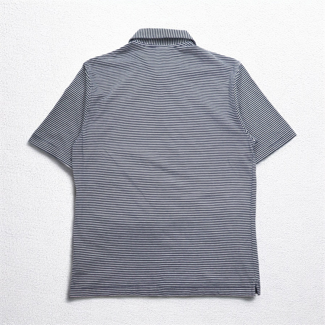 Brooks Brothers 346 ボーダー ポロシャツ M ホワイト ネイビー コットン ワンポイントロゴ刺繍