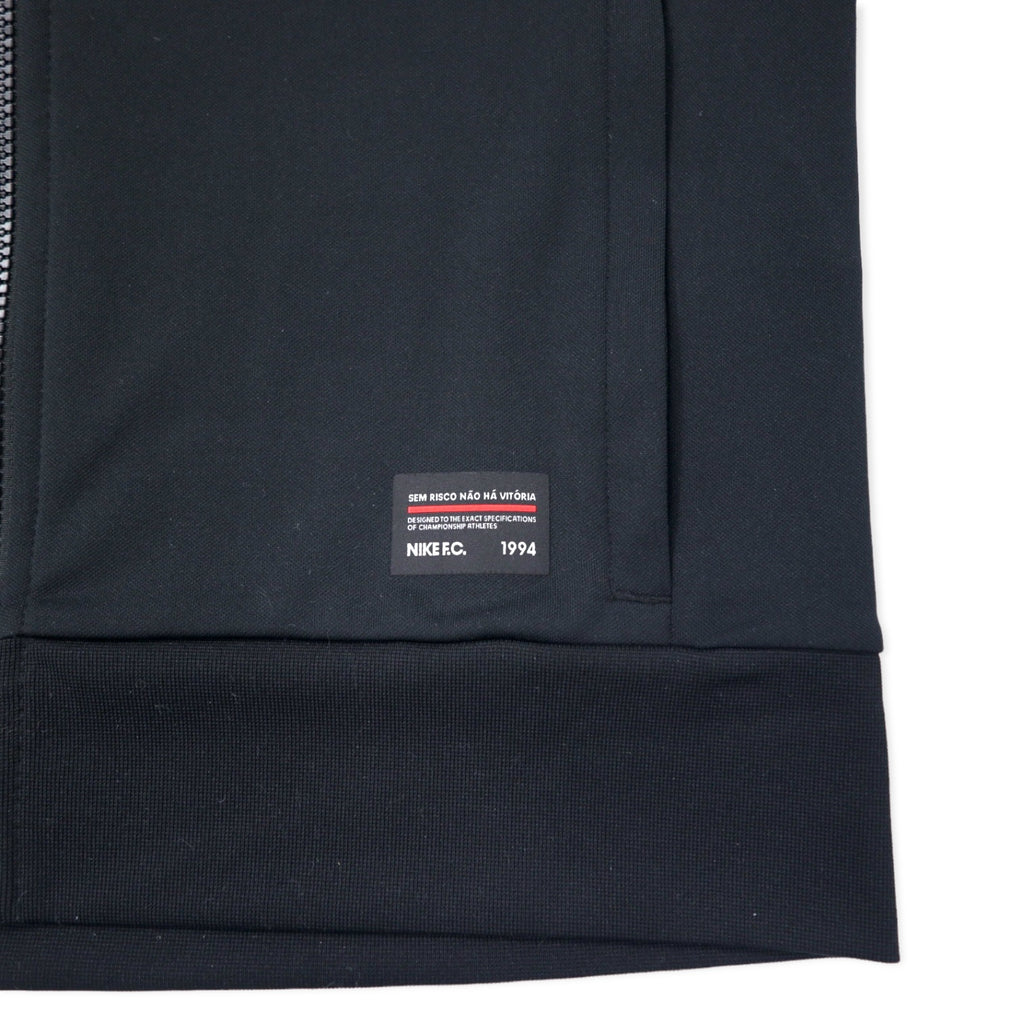 NIKE FC Track Jacket Jersey S Black Polyester Tape Logo AH9520-010