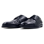 edward brothers european made straight tip medallion dress shoes 25.5cm black leather