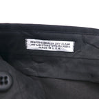 Vintage 80s ACTWU UNION MADE in USA Trousers 80年代 USA製 サイドライン 2タック ワイド スラックスパンツ L ブラック ウール サスペンダーボタン