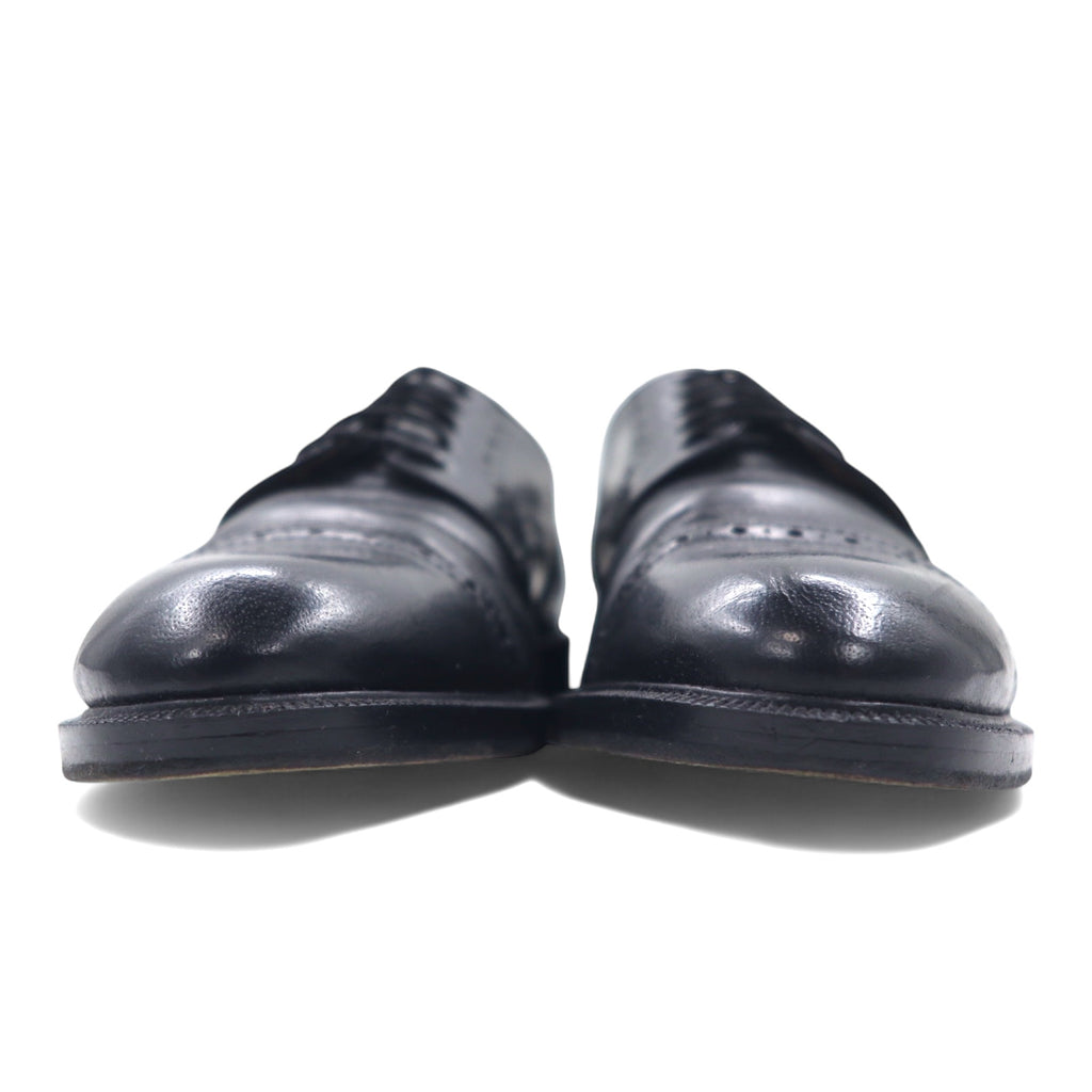 edward brothers european made straight tip medallion dress shoes 25.5cm black leather