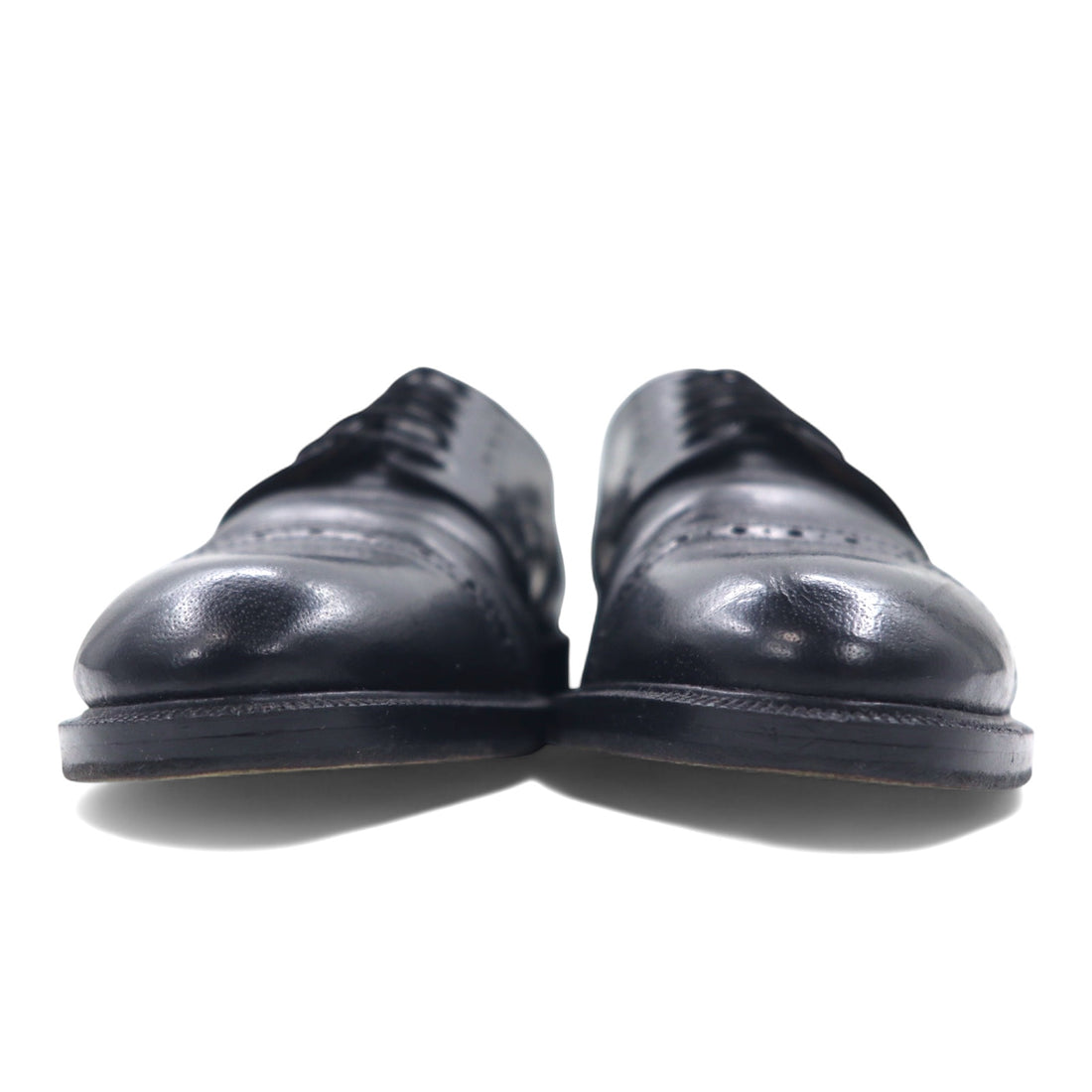 edward brothers european made straight tip medallion dress shoes 25.5cm black leather