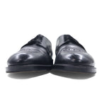 edward brothers european made straight tip medallion dress shoes 25.5cm black leather