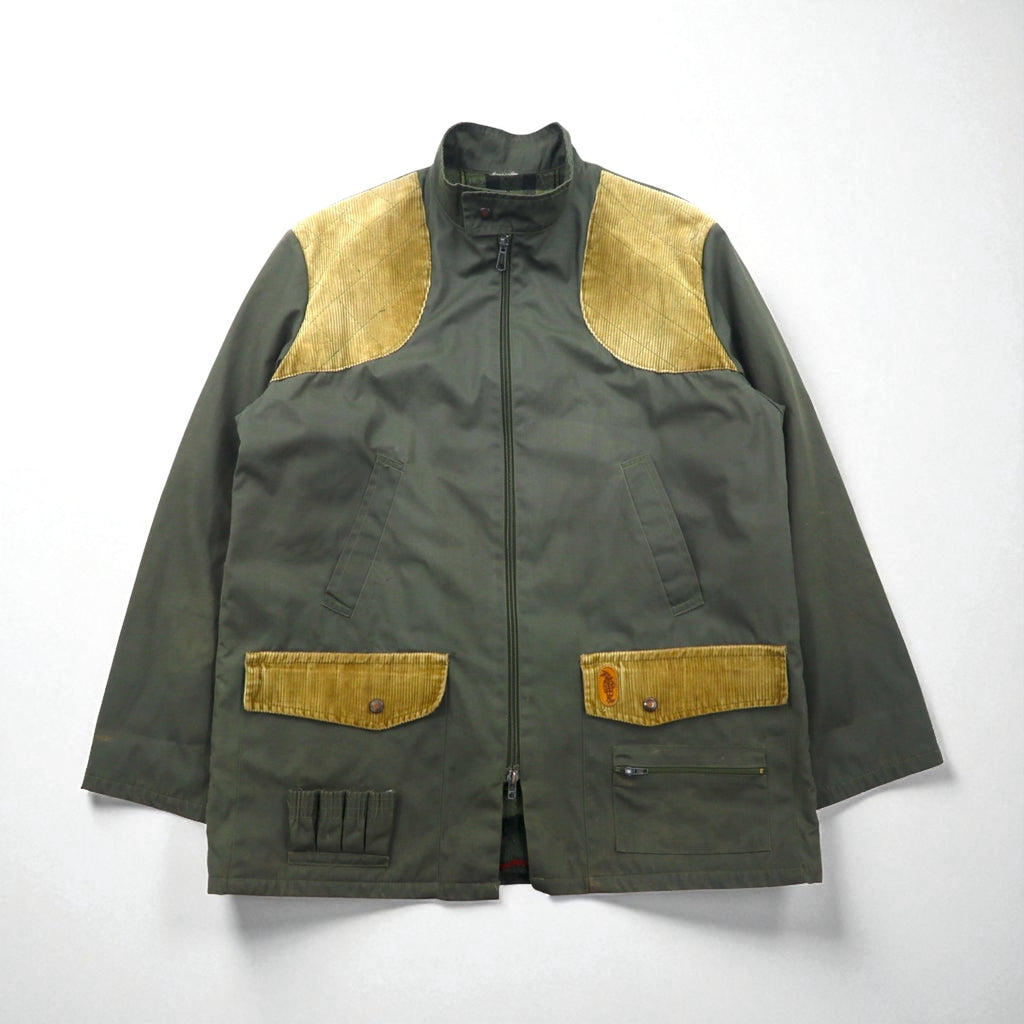 COLAMTISS 1970s French Corduroy Hunting Jacket, Khaki, Size L, DMC Zipper, Eurowork