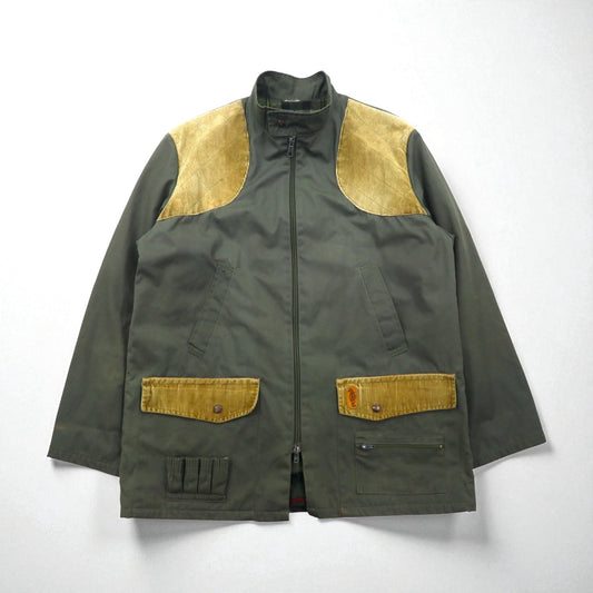 COLAMTISS 70年代 フランス製 コーデュロイ切替 ハンティングジャケット L カーキ DMCジッパー ユーロワーク
