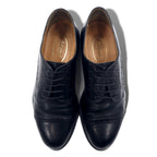 edward brothers european made straight tip medallion dress shoes 25.5cm black leather