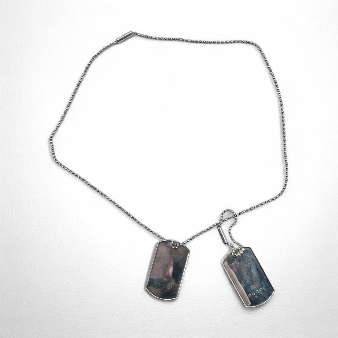 GUCCI ドッグタグ 2WAY ボールチェーン ネックレス ペンダント キーホルダー シルバー 925 イタリア製