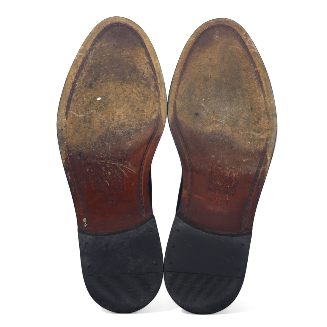 edward brothers european made straight tip medallion dress shoes 25.5cm black leather