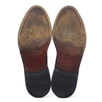 edward brothers european made straight tip medallion dress shoes 25.5cm black leather
