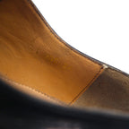 edward brothers european made straight tip medallion dress shoes 25.5cm black leather
