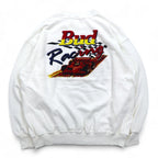 Vintage 90s Sweatshirts Budweiser バドワイザー Bud Racing スウェット M ホワイト レーシングカー プリント