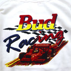 Vintage 90s Sweatshirts Budweiser バドワイザー Bud Racing スウェット M ホワイト レーシングカー プリント