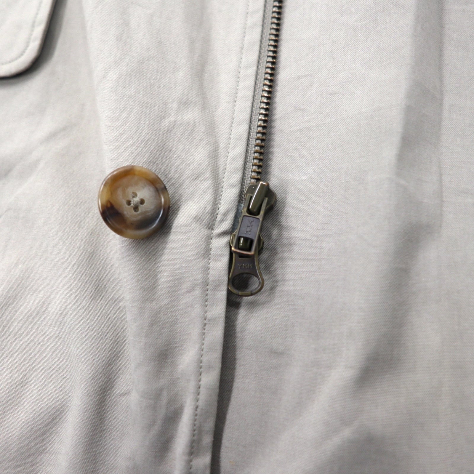 Brooks Brothers Double Zip Balmac Coat Half Coat L Beige Cotton