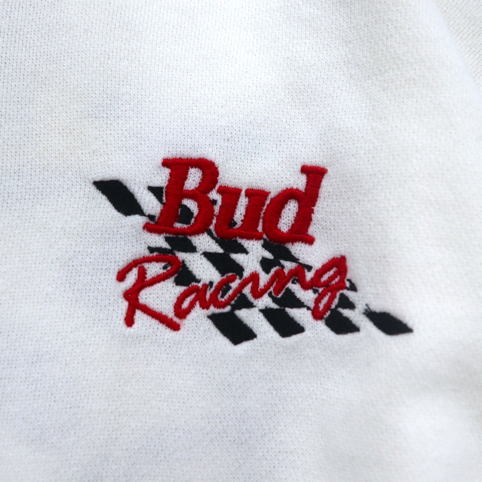 Vintage 90s Sweatshirts Budweiser バドワイザー Bud Racing スウェット M ホワイト レーシングカー プリント