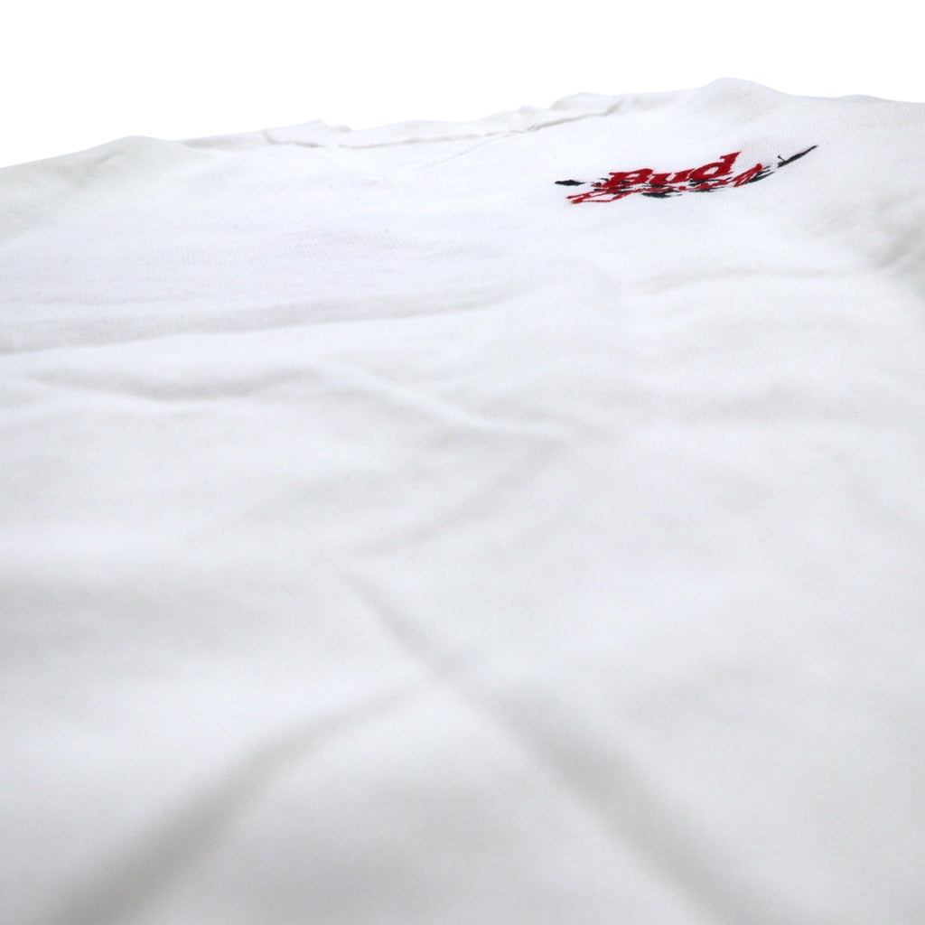 Vintage 90s Sweatshirts Budweiser バドワイザー Bud Racing スウェット M ホワイト レーシングカー プリント