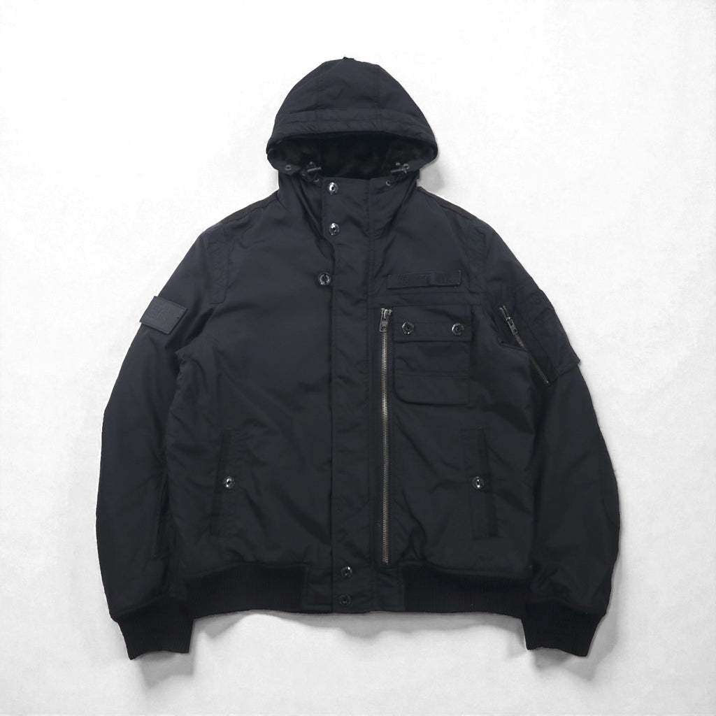 Schott 90s MA-7 AER Bomber Jacket Flight Jacket, Size L, Black Padded, Military, Army Type Garment, KYLE, M85-237-04