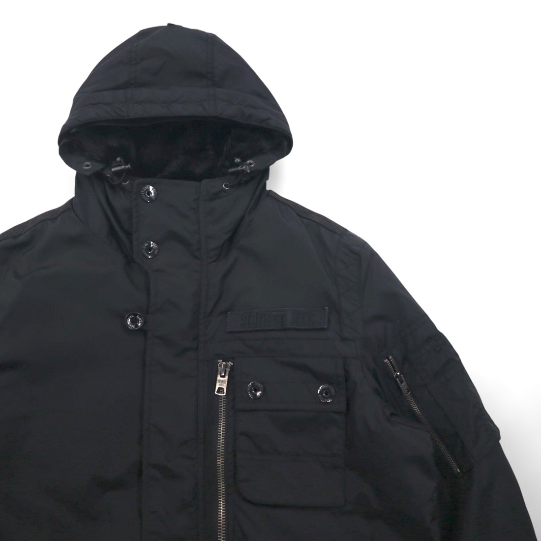 Schott 90s MA-7 AER Bomber Jacket Flight Jacket, Size L, Black Padded, Military, Army Type Garment, KYLE, M85-237-04