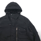 Schott 90s MA-7 AER Bomber Jacket Flight Jacket, Size L, Black Padded, Military, Army Type Garment, KYLE, M85-237-04