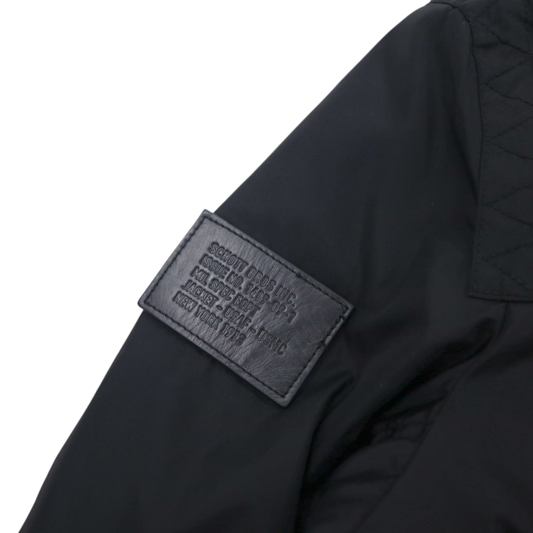 Schott 90s MA-7 AER Bomber Jacket Flight Jacket, Size L, Black Padded, Military, Army Type Garment, KYLE, M85-237-04