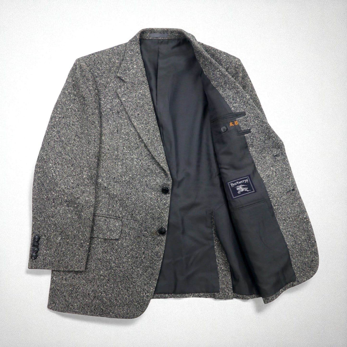 Burberrys オールド カシミヤ混 2B ツイードジャケット M グレー ウール 羊毛 日本製