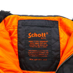 Schott 90s MA-7 AER Bomber Jacket Flight Jacket, Size L, Black Padded, Military, Army Type Garment, KYLE, M85-237-04