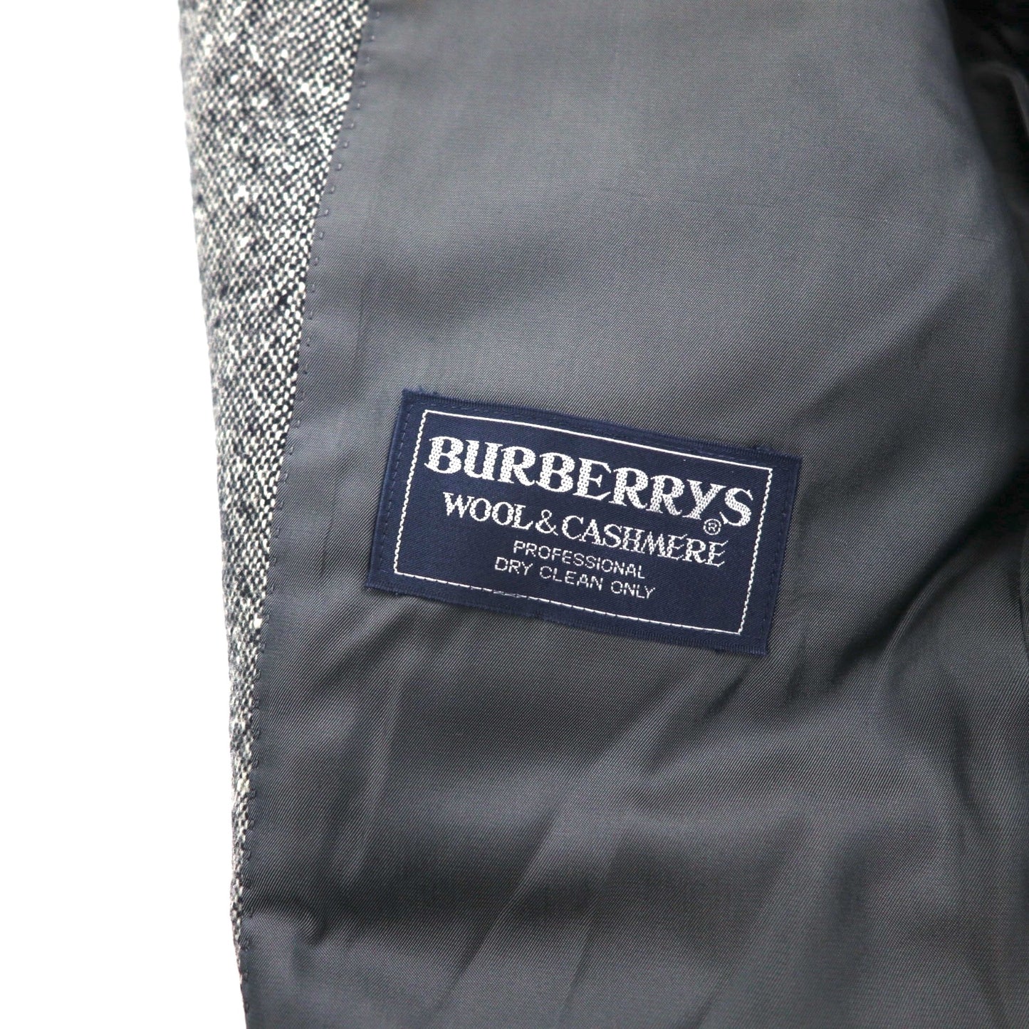 Burberrys オールド カシミヤ混 2B ツイードジャケット M グレー ウール 羊毛 日本製