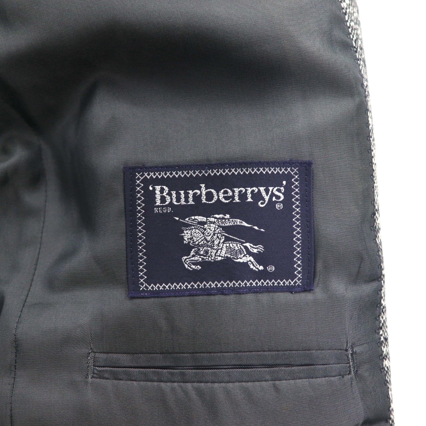 Burberrys オールド カシミヤ混 2B ツイードジャケット M グレー ウール 羊毛 日本製